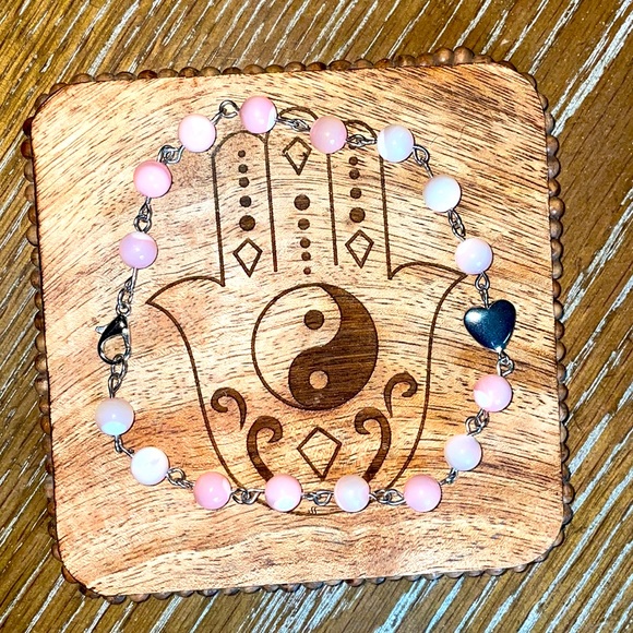 Handmade Pink Cats Eye Anklet - Picture 5 of 8